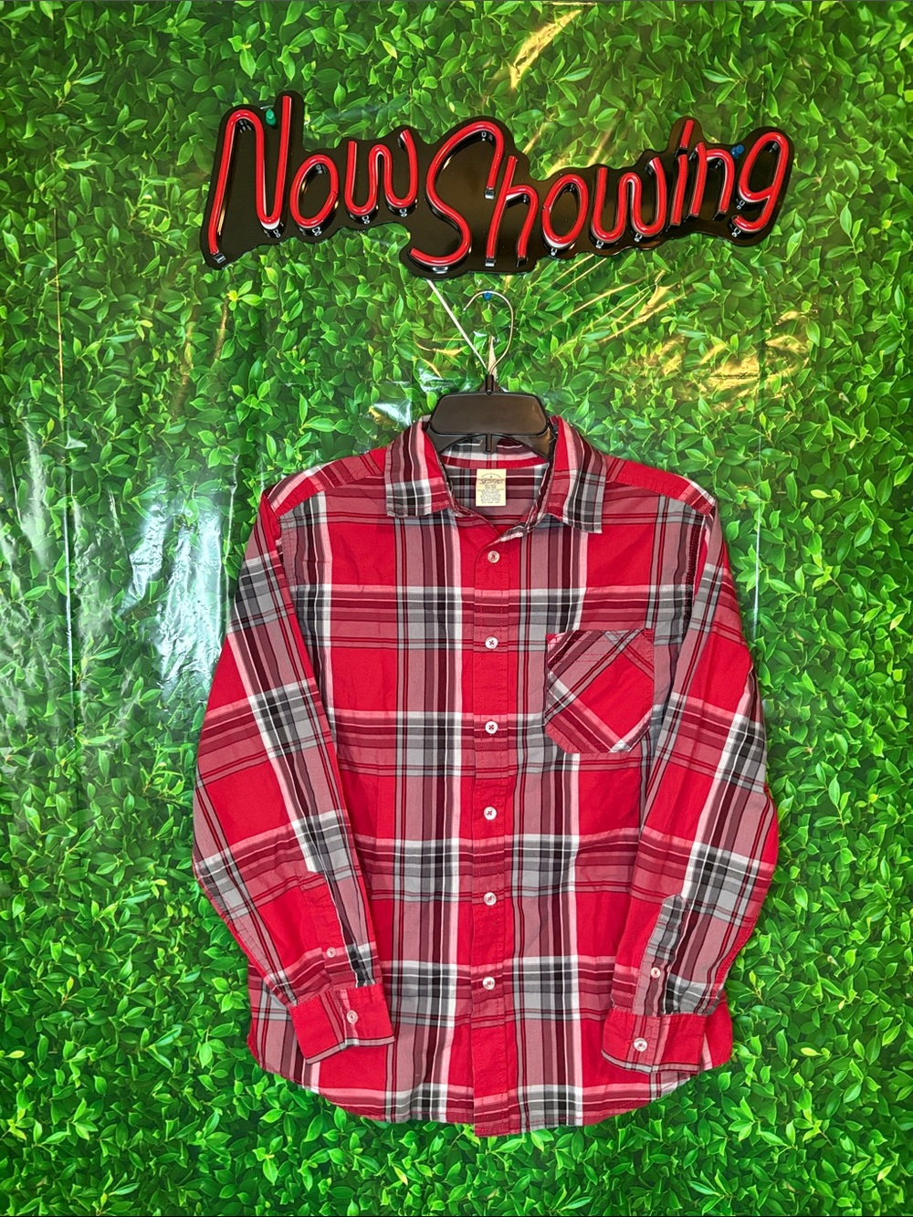 Boys Red Plaid Button-Up Shirt - Classic Casual
